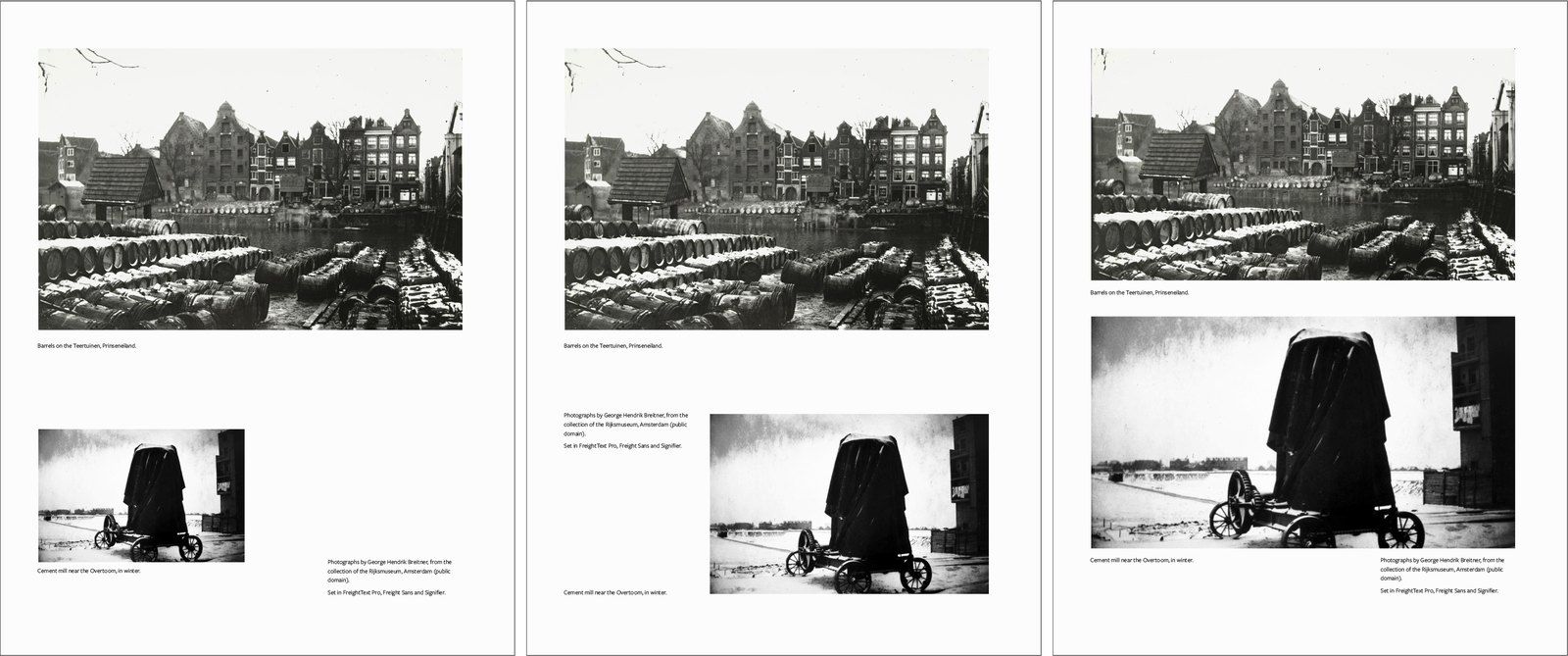 Page 4 three times: as it was, after “Make page 4 look better”, and after the precise request, with both photos at full width