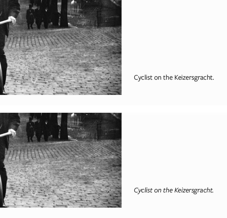The same caption twice: upright before the request, italic after it